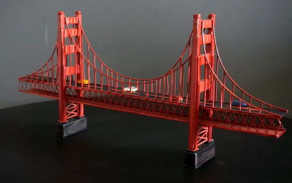 Ironwork San Francisco Golden Gate Bridge Model Handmade  Retro Ornaments Gift - Image 1 of 4
