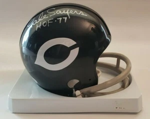 Gale Sayers Dick Butkus Signed Autograph Auto AU Bears Throwback Mini Helmet JSA - Picture 1 of 9