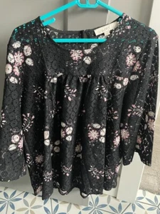 LOFT Bluse L schwarz rosa Blumen Frühling Sommer Herbst Freizeit MUST SEE - Bild 1 von 3