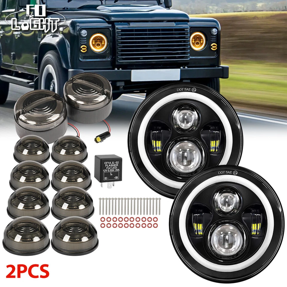 For Land Rover Defender 90/110 Defender Complete Led Headlight Fog Upgrade Kit - Image 1 of 4