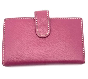 Cartera de tarjeta de crédito plegable para mujer rosa 10 tarjetas más identificación cuero genuino ** - Imagen 1 de 8