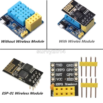 ESP8266 DHT11 Temperature Humidity WiFi Wireless Module Pin Adapter ESP-01/01S - Image 1 of 2