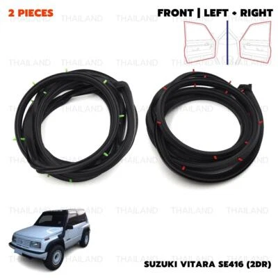 For Suzuki 2 Dr Vitara 1989 '99 Front L+R Weatherstrip Door Rubber Seal - Image 1 of 4