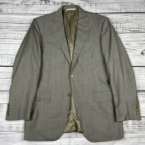 Canali Blazer Light Beige Striped 100% Wool Lined 42 R Nordstrom Italy Made - Picture 1 of 10