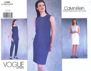 Vogue 2166 Calvin Klein 90s pattern sizes 12-14-16 uncut dress top skirt & pants - Picture 1 of 2