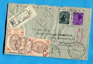 £.25 (B45) + SIR.£.5 + ONU £.25 x 2 ann.CREVALCORE, 03.01.57  (254357) - Picture 1 of 1