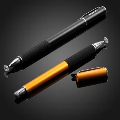 (2 in 1) Precision Dual Tip Stylus for iPad iOS Android - Gold & Black - Image 1 of 4