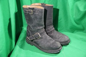 John Fluevog Mens Angels Sole Boots Black Leather Biker Moto US 7 - Foto 1 di 11