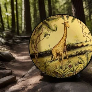 Signature Home Collection 10" Scenic "Giraffe" Hand Paint Tabletop Ceramic Plate - Picture 1 of 9