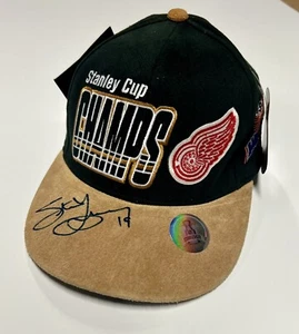 Detroit Red Wings Steve Yzerman Signed Authentic 1997 Champs Starter Hat JSA - Picture 1 of 8