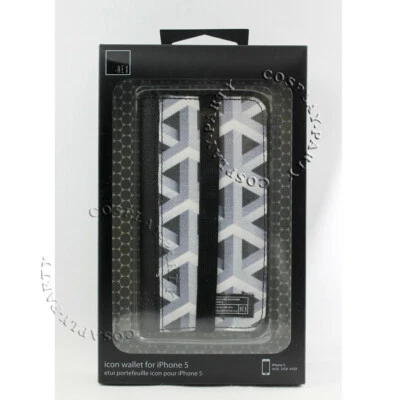 Funda Cartera HEX Icon iPhone SE iPhone 5S iPhone 5 con Ranuras para Tarjetas - Negra/Blanca Geo Foto 1 de 4