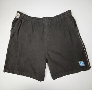 Gala Jeans Brand Men's Size Large Casual Beach Shorts Brown Plaid Drawstring - Picture 1 of 12