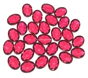 Oval Red Garnet Faceted Designer Lab-Created 10 Pcs Wholesale Lot 3x10x14 mm - Bild 1 von 3