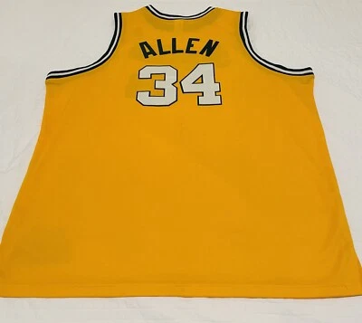 Camiseta deportiva auténtica Reebok HWC Ray Allen Sonics Throwback corte profesional talla 58 Foto 1 de 4
