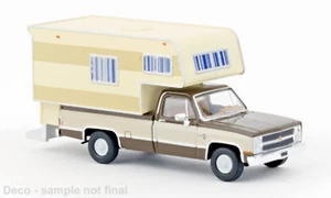 Brekina 19664 H0 1:87 Chevrolet C 20 Camper marrone/beige chiaro 1982 NUOVO IMBALLO ORIGINALE 2025 - Foto 1 di 2