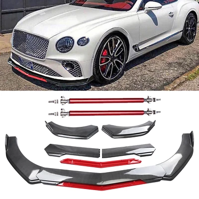 Front Bumper Lip Splitter Spoiler Carbon Fiber For Bentley Continental Body Kits Foto 1 de 4