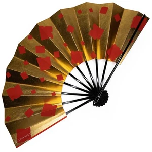 Japanese Vintage Gold & Red Maiogi Folding Dance Fan: Jun22-0 - Picture 1 of 7