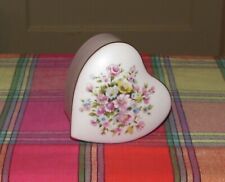 Vtg Brinn's Valentine's Day Heart Shaped Floral Porcelain Trinket Box Japan