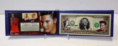 Elvis Presley Colorized $2 Bill w COA Commemorative Binder Collectible 052024WT2 - Image 1 of 4