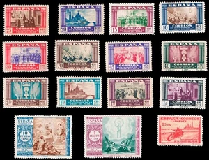 España 1940. Pilar. Edifil xx 889/903, Serie completa. Sin charnela. Lujo. Rara - Imagen 1 de 1
