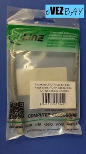 INLINE LAN ETHERNET NETZWERKKABEL - 0,3m - Patchkabel Internetverbindung Hub - Bild 1 von 2