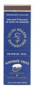 Captain's Table Restaurant Annapolis Maryland Vintage Matchbook Cubierta MO34 - Imagen 1 de 2