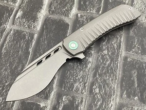 TwoSun Folding Knife 14C28N Titanium Handle Outdoor Knife TS411-14C28N-Sand - Picture 1 of 11