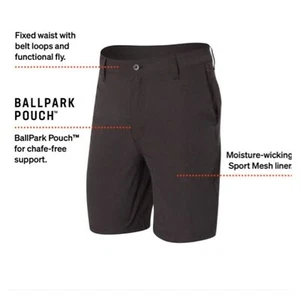 Saxx Ballpark Pouch Go To Town 2N1 Casual Sport Shorts With Liner Men's Size 38 - Picture 1 of 14