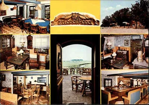 Hallig Hooge Mehrbildkarte Gaststätte Gasthaus Friesenpesel Ansichtskarte ~1975 - Picture 1 of 2