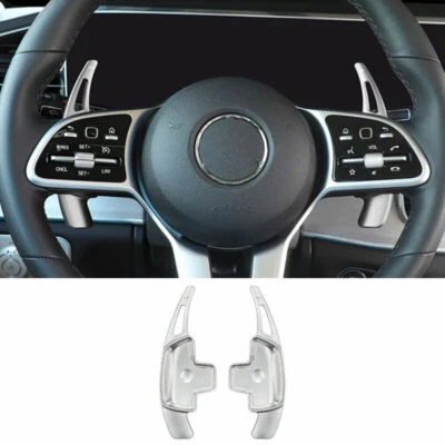 👍Extensión de paleta de cambio de volante de aluminio plateado para Benz GLE GLS 2020-22 Foto 1 de 4