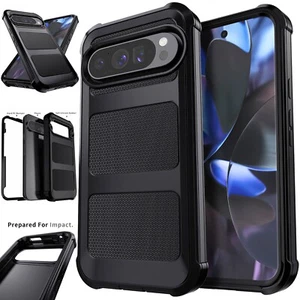 For Google Pixel 9/Pro/Pro XL Shockproof Protective Hybrid Slim Case Black Cover - Picture 1 of 49