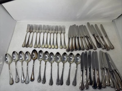 WMF CROMARGAN "Grand Ribbon" Forks Spoons Knives Flatware 47pc - Image 1 of 4
