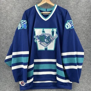 Worcester Ice Cats Jersey Vintage Bauer Mens Large Blue AHL Hockey 90's - Picture 1 of 12