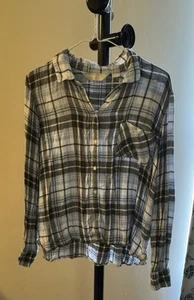 Camisa vintage de franela suave con botones XL Sears de Roebuck & Company para mujer - Imagen 1 de 5