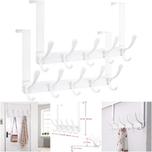 Over Door Haken 2er Pack weiß 30lbs Tragfähigkeit Garderobe Handtuchhalter - Bild 1 von 7