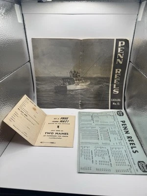 复古 1940 年代 Penn Reels 渔具目录编号 15 — 第 1/3 张图片