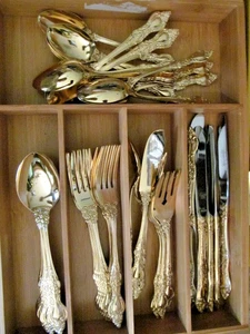 *Royal Sealy Set Posate 54 Pezzi Placcato Oro su Acciaio Inox Giappone - Foto 1 di 3