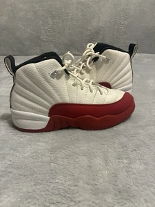 Air Jordan 12 Retro Shoes Youth 1Y Cherry Red White Basketball 151186-116 - Picture 1 of 12