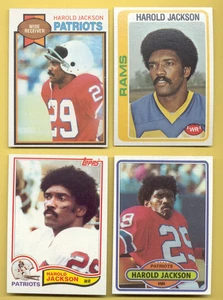 1978-1982 Topps HAROLD JACKSON New England Patriots Los Angeles Rams 4 Karten Lot - Bild 1 von 1