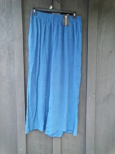 NWT Curations Blue Wide Leg Pull on Pants Sz PL - Picture 1 of 2