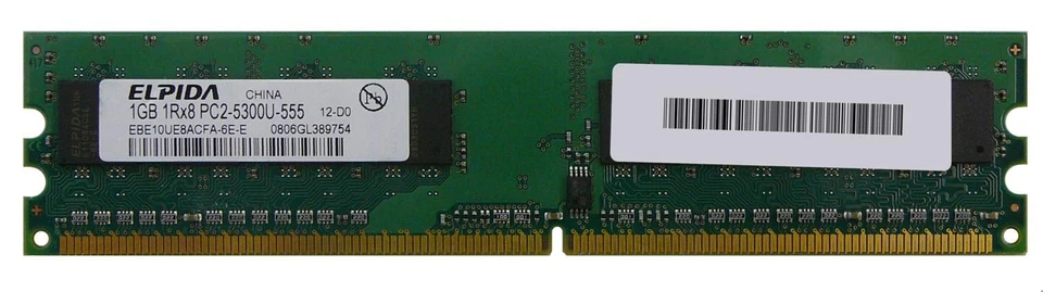 Elpida 1GB DDR2 667MHz CL5 RAM DIMM - Image 1 of 1