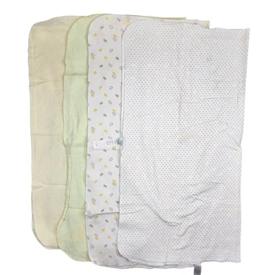 Lote de 4 mantas de franela de algodón para bebé amarillo verde marcas mixtas Foto 1 de 4