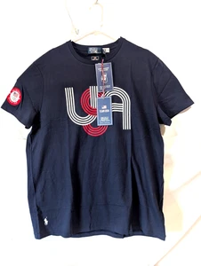 Men's Polo Ralph Lauren Navy Team USA 2024 Summer Olympics Villagewear Script - Picture 1 of 6