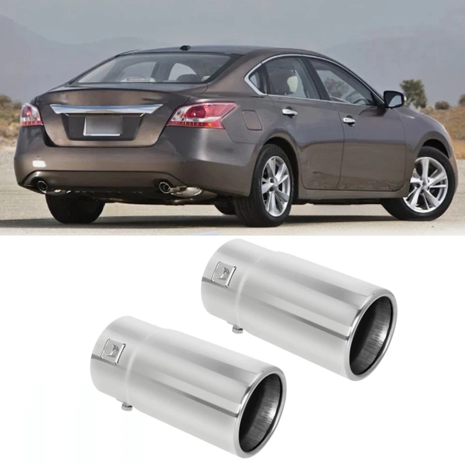For Toyota Nissan LEAF Car 2PCS Exhaust Pipe Tail Muffler Tip Throat Tailpipe - Image 1 of 4