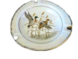 Cenicero vintage Royal Crown China Mallard Ducks #3933 porcelana brillo 8" - Imagen 1 de 4