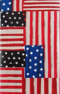 American Flag Abstract Vinyl Flannel Back Tablecloth Var Sizes - Picture 1 of 4