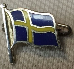 Prendedor de bandera de Suecia vintage enchapado/esmalte REU - Imagen 1 de 2