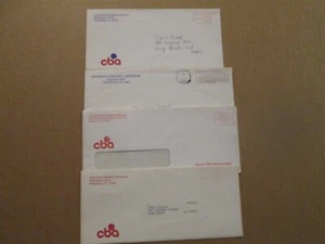 CBA Vintage Defunct Lot of 4 Dated 1980 Logo Basketball Business Envelopes - Picture 1 of 1