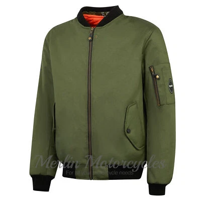 Spada Air Force One CE Motorcycle Waterproof Jacket Bomber Jacket - Olive - Image 1 of 4