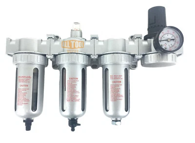 1/2" Mid Flow Inline Compressed Air Filter Clean system 4 Stage Auto Drain - Image 1 of 4